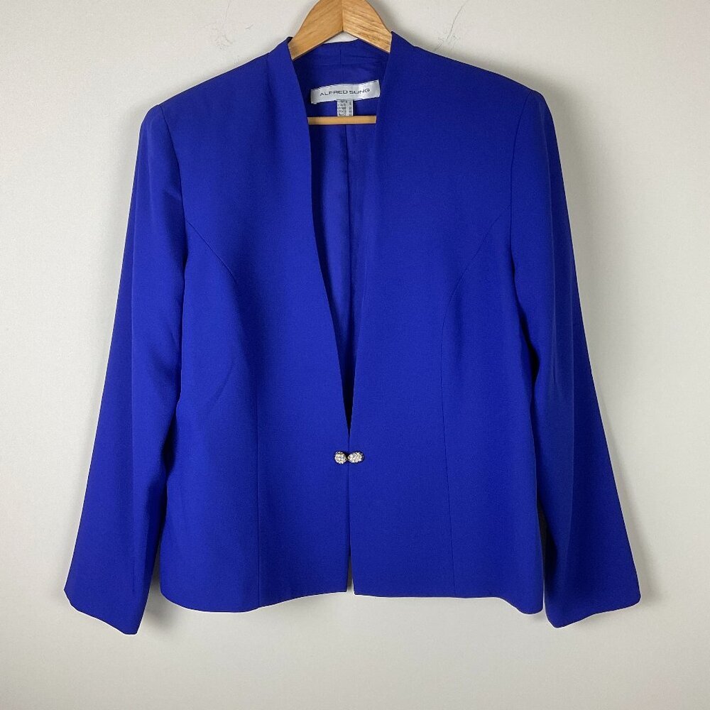 2/$30 Blue Alfred Sung Cobalt Blue Blazer Jacket Size 18
